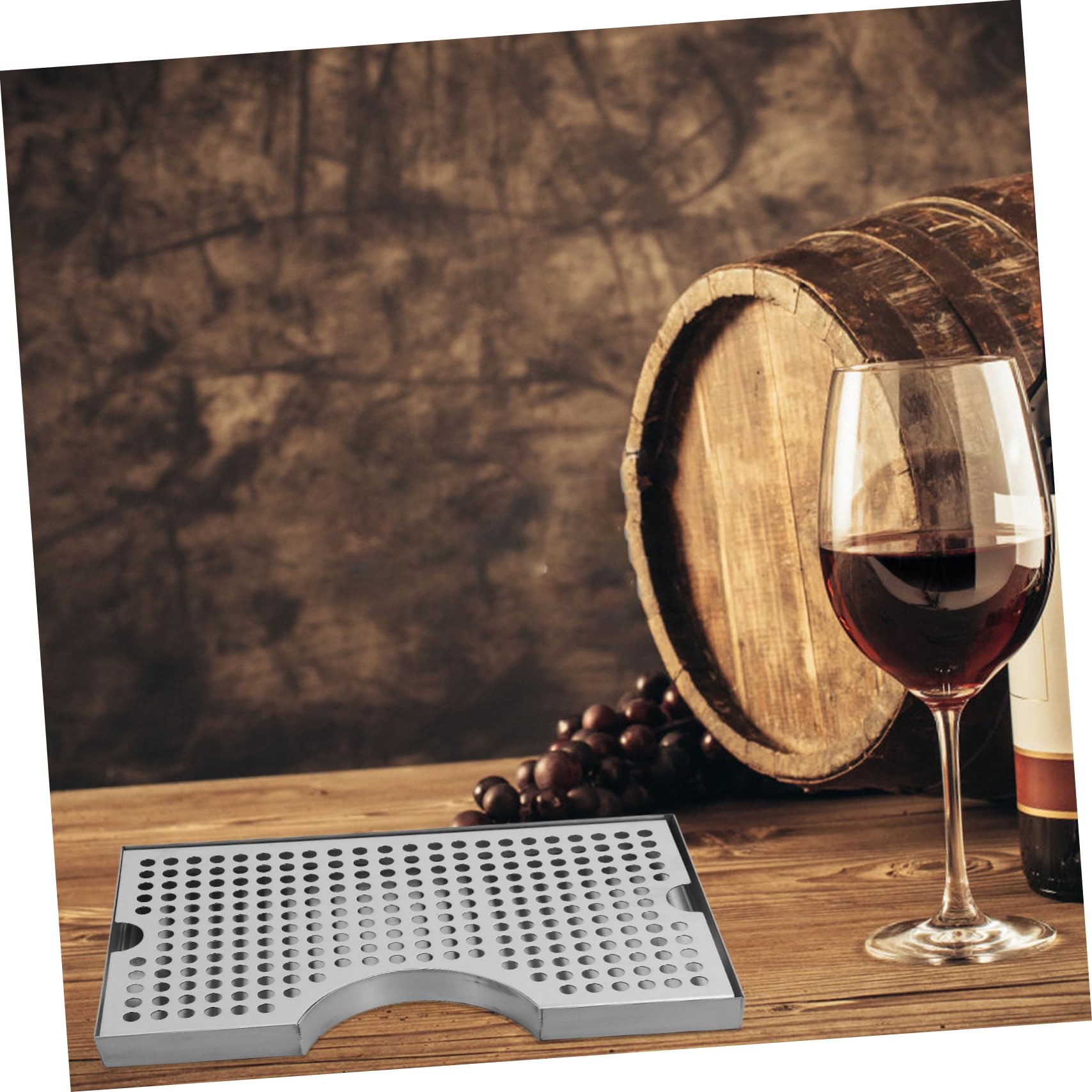 Bandeja de Goteo para Dispensador de Cerveza, Acero Inoxidable 304, 1 | Plata, Formato Compacto para Kegerator, Pieza de Recogida Base Antideslizante