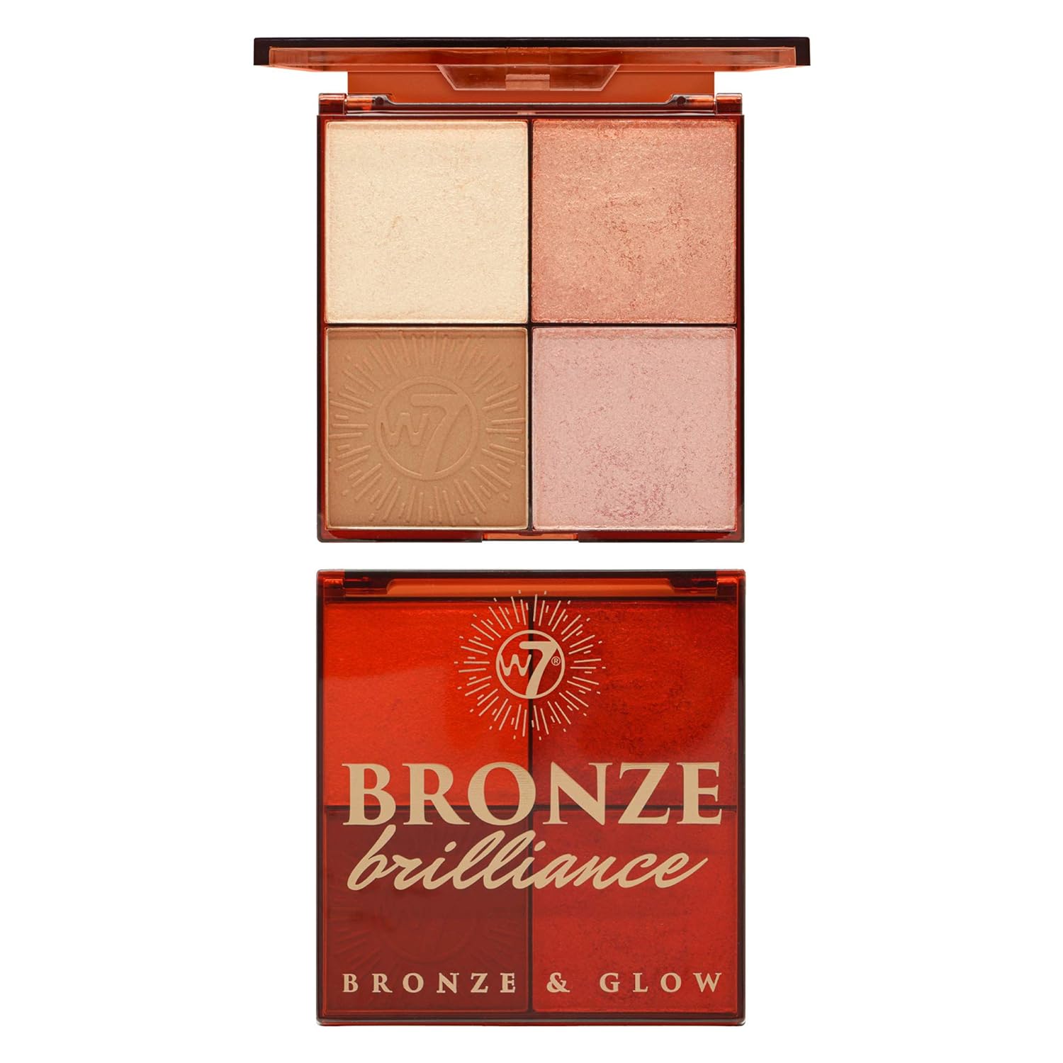 W7 Bronze Brilliance Highlighter Bronze and Glow Palette Shade Light/Medium