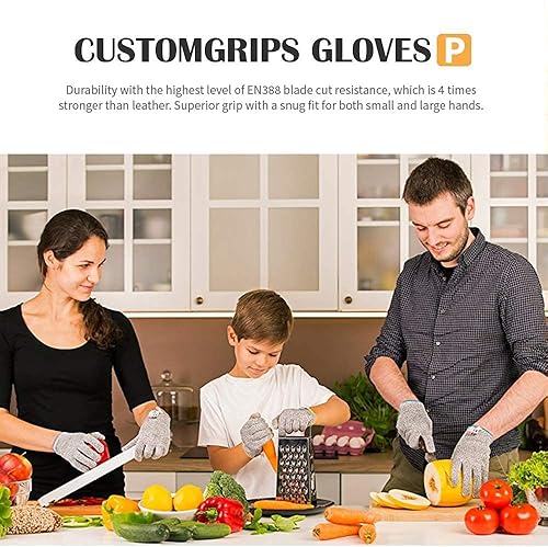 Miniatura 3 de Guantes CustomGrips resistentes al corte, protección de nivel 5, guantes de seguridad de grado alimenticio para abrir ostras y trabajo de cocina