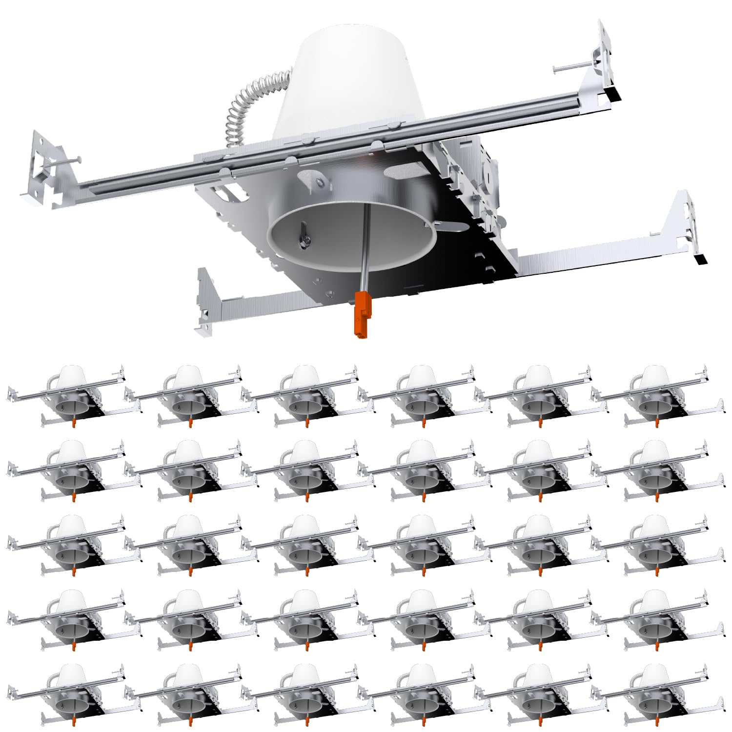 Sunco 30 Pack 4 Inch Can Lights Housing New Construction, Recessed Can Housing for Ceiling, Hard Wired, TP24 Connector, 120-277V, Air Tight Steel, IC