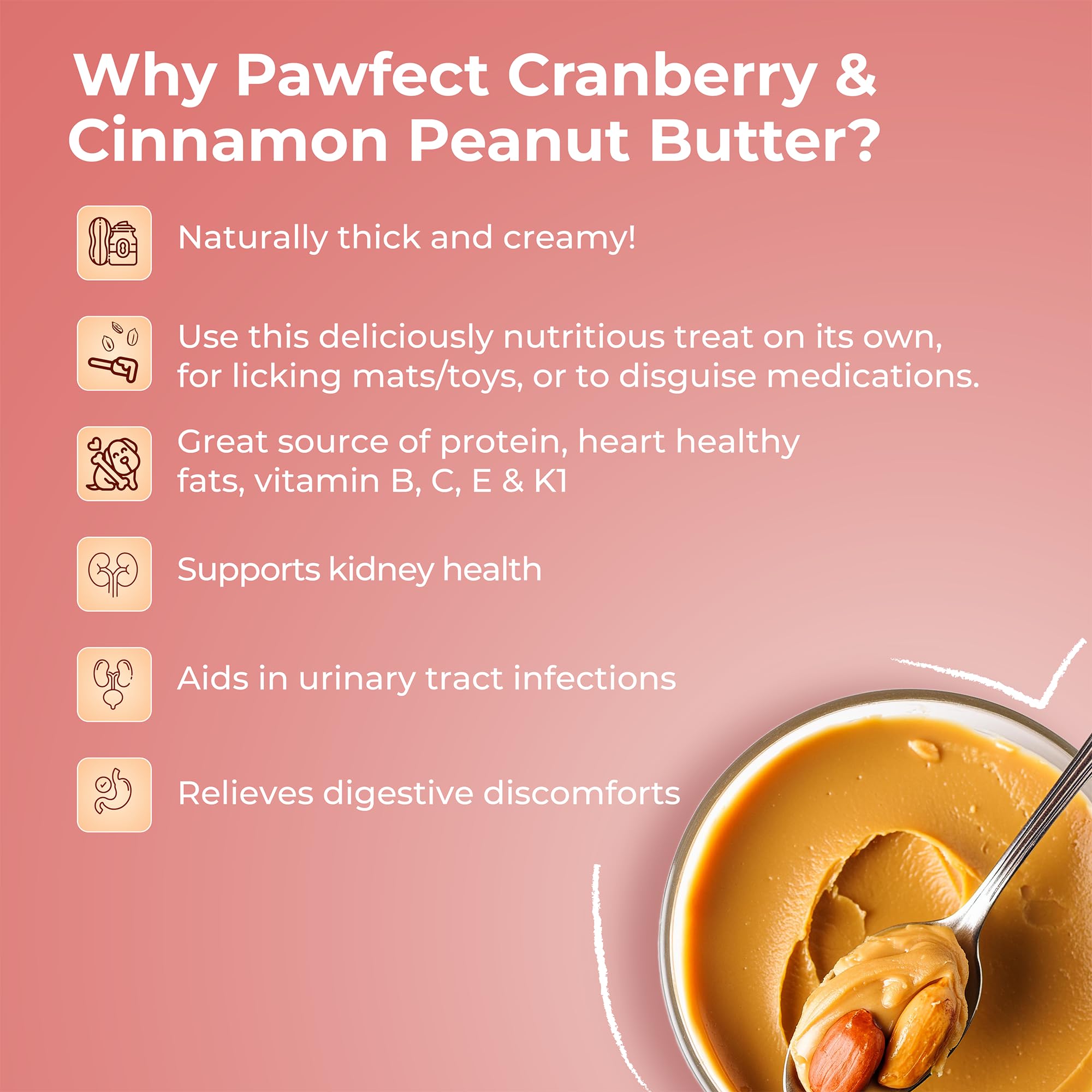 Pawfect Peanut Butter with Cranberry & Cinnamon for Dogs & Puppies, 100% Natural Lickable Treat, No Added Sugar, Salt - Image 4