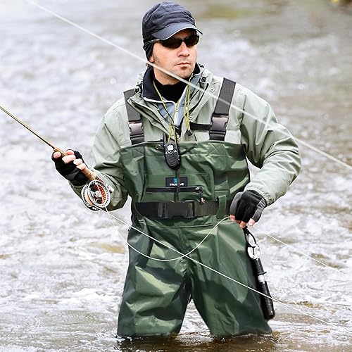 Miniatura 2 de Trudave Vadeadores de pecho para hombres con botas, 2 capas de nailonPVC, impermeables, pesca y caza, para hombres y mujeres