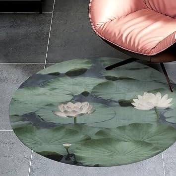 Area Rug Small Carpet Washable Black Lily Pads Printed Area Rugs Rug for Living Room Kitchen Rug Bathroom Floor Mat Fluffy Rug Home Decor Rug