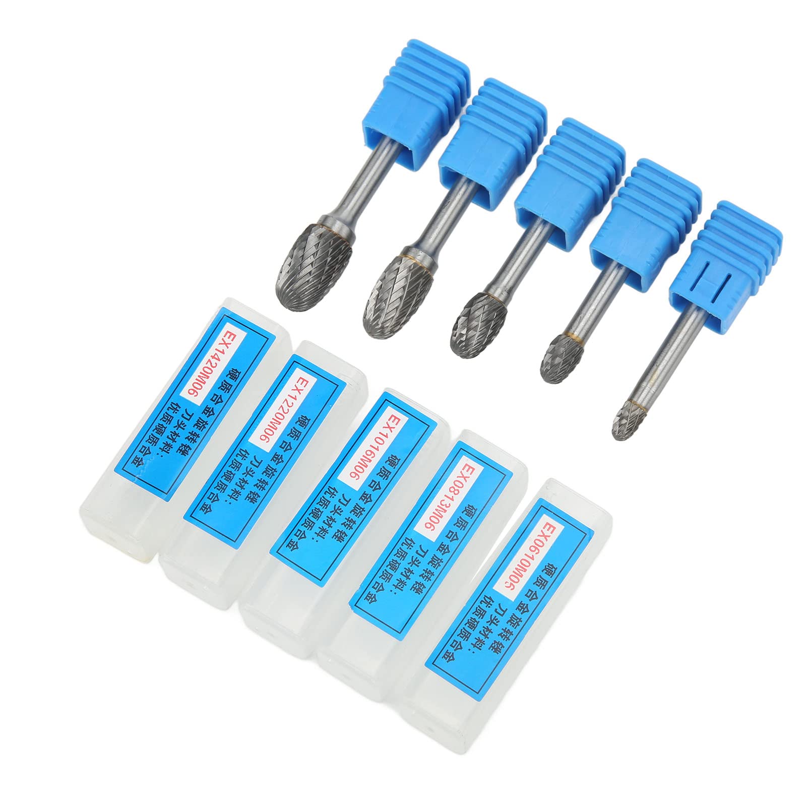 Fraises rotatives carbure double coupe 6mm pour rectification et polissage de surfaces - 5 pièces