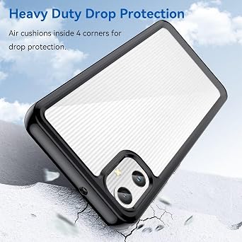 Case for Galaxy A05, Samsung A05 SM-A055F Case with Tempered Glass Screen Protector, Clear Hard PC & Soft TPU Bumper Protective Phone Cover for Samsung Galaxy A05 Crystal Black