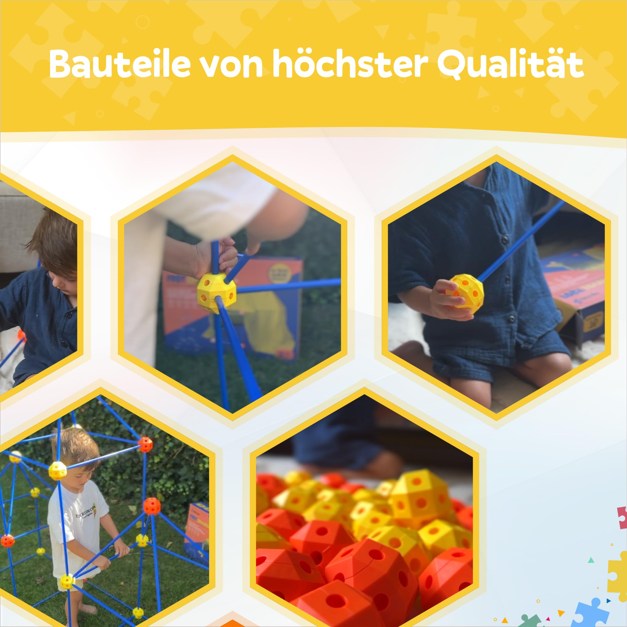 Fort Bausatz XL mit 191 Teilen, Höhle Bauen Kinder, Konstruktionsspielzeug Stecksystem, Spielzelt für Indoor & Outdoor, Kreatives Bauspielzeug, Steckspiele ab 5 Jahren, Inkl. Tasche & E-Book