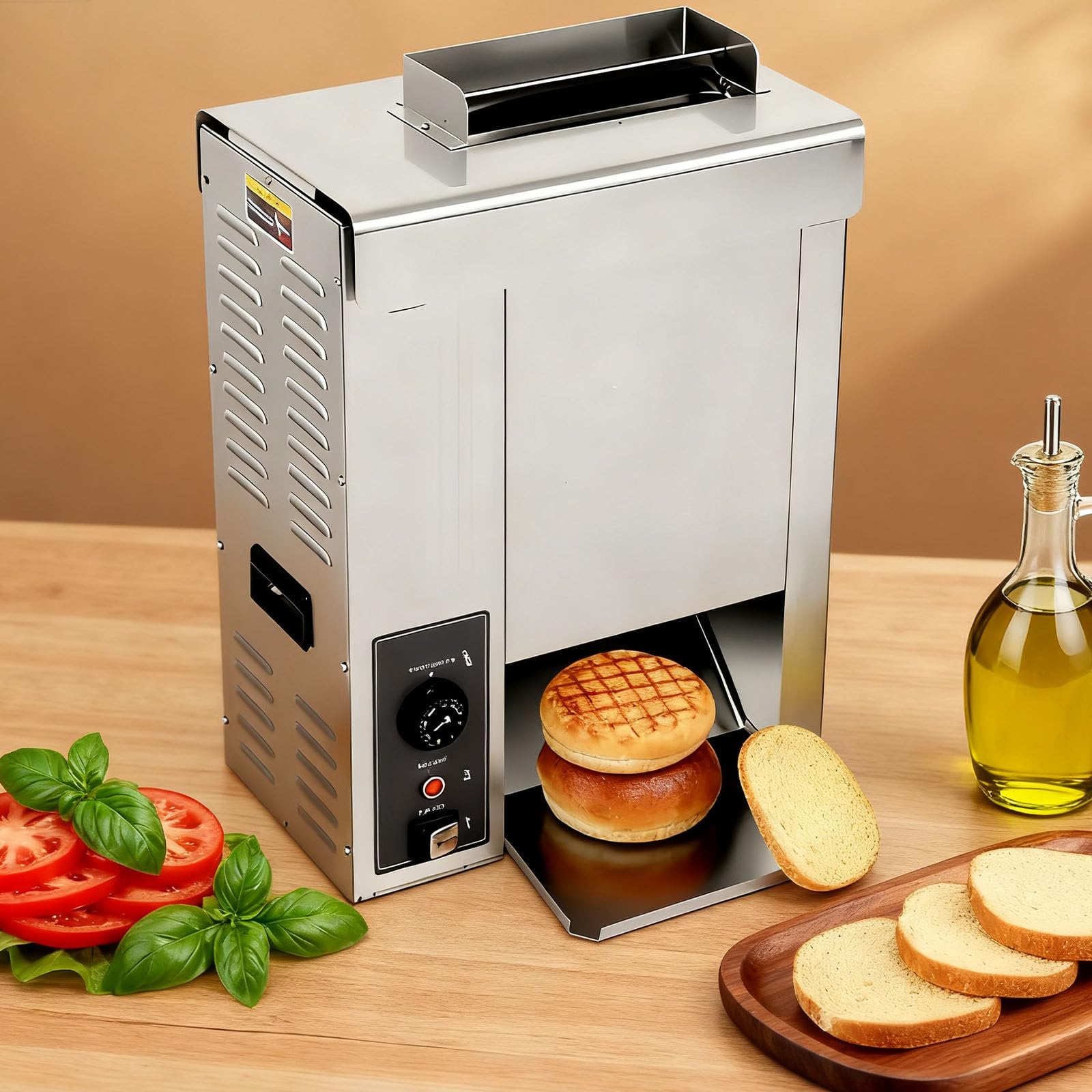 Komercyjna Maszyna Do Burgerów, Toster, Pionowy Elektryczny Toster Łańcuchowy O Mocy 2000 W Z Regulacją Temperatury W Zakresie 50–300°C, Do Restauracji Typu Fast Food