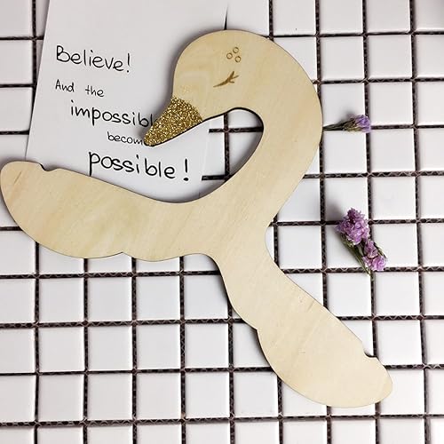 Miniatura 4 de Milageto 4pcs niños bebé niño niña cisne madera perchas casa