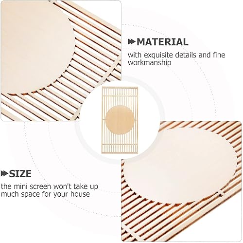 Miniatura 6 de jojofuny Mini modelo de pantalla de casa, mini casa de muñecas de puerta de madera, pantalla decorativa en miniatura, mini pantalla de casa de