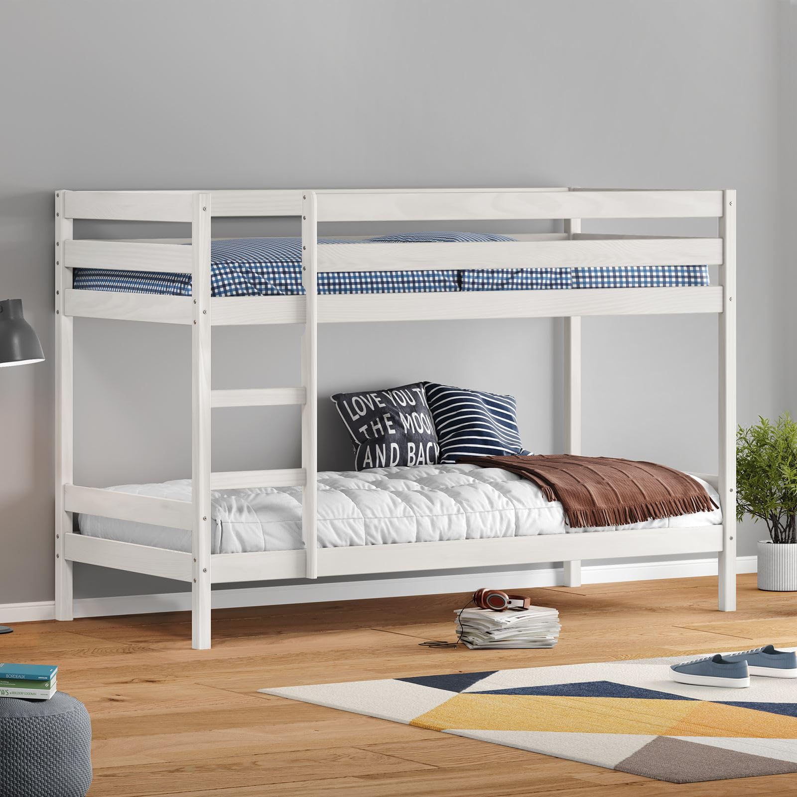 IDIMEX Etagenbett Doppelstockbett Felix für Kinder Hochbett Kinderbett mit Leiter Kiefer massiv Natur 90 x 200 cm (B x L)