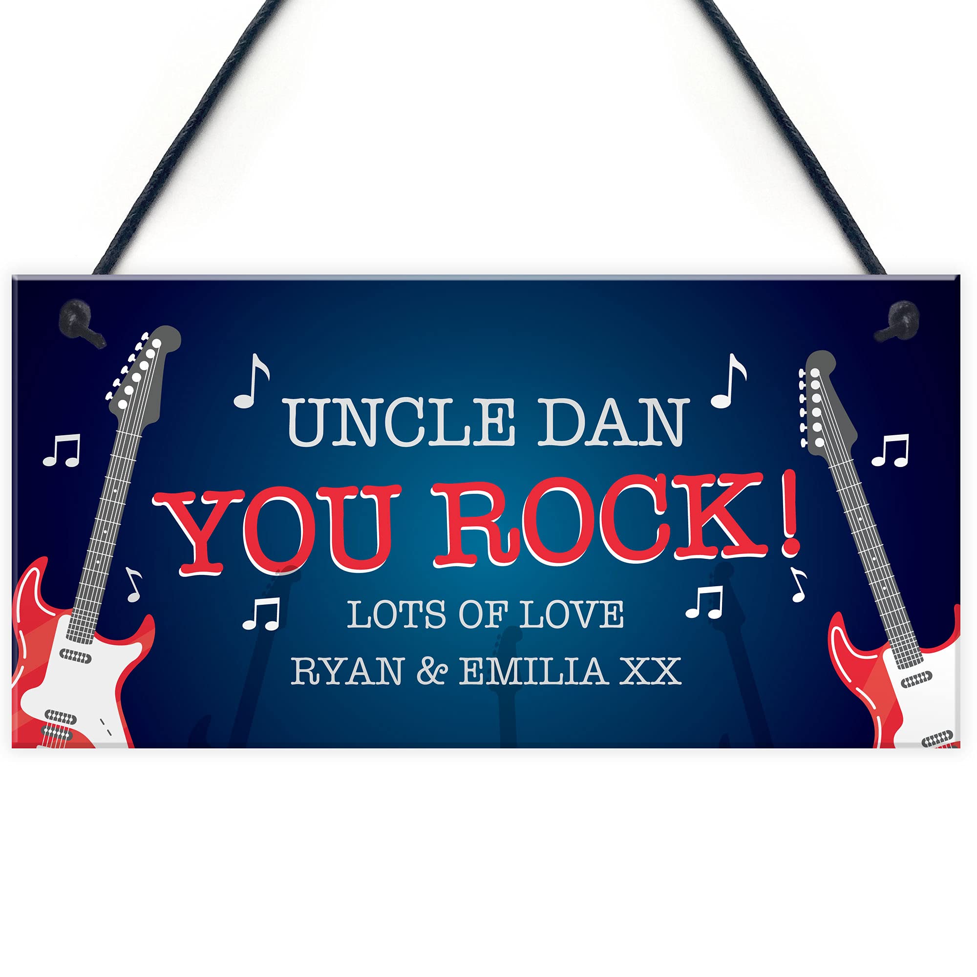 Personalised Novelty Gift For Uncle Birthday Hanging Plaque YOU ROCK Plaque Thank You Gift
