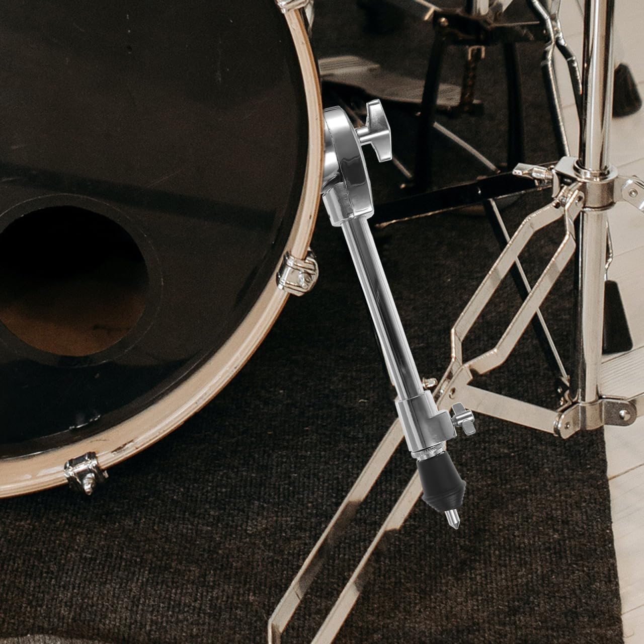 ERINGOGO Adjustable Drum Legs 2Pcs Bass Drum Support Stands with Non-Slip Base for Stable Percussion Accessories Replacement Parts