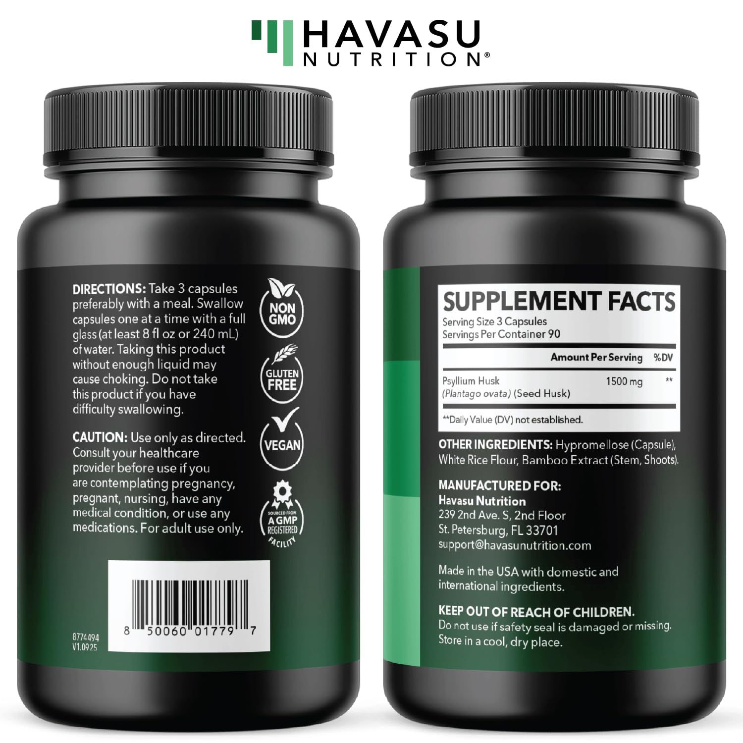Vegan Psyllium Husk Fiber Capsules, GLP-1 Nutritional Support, 270 Pills — Amazon image 9