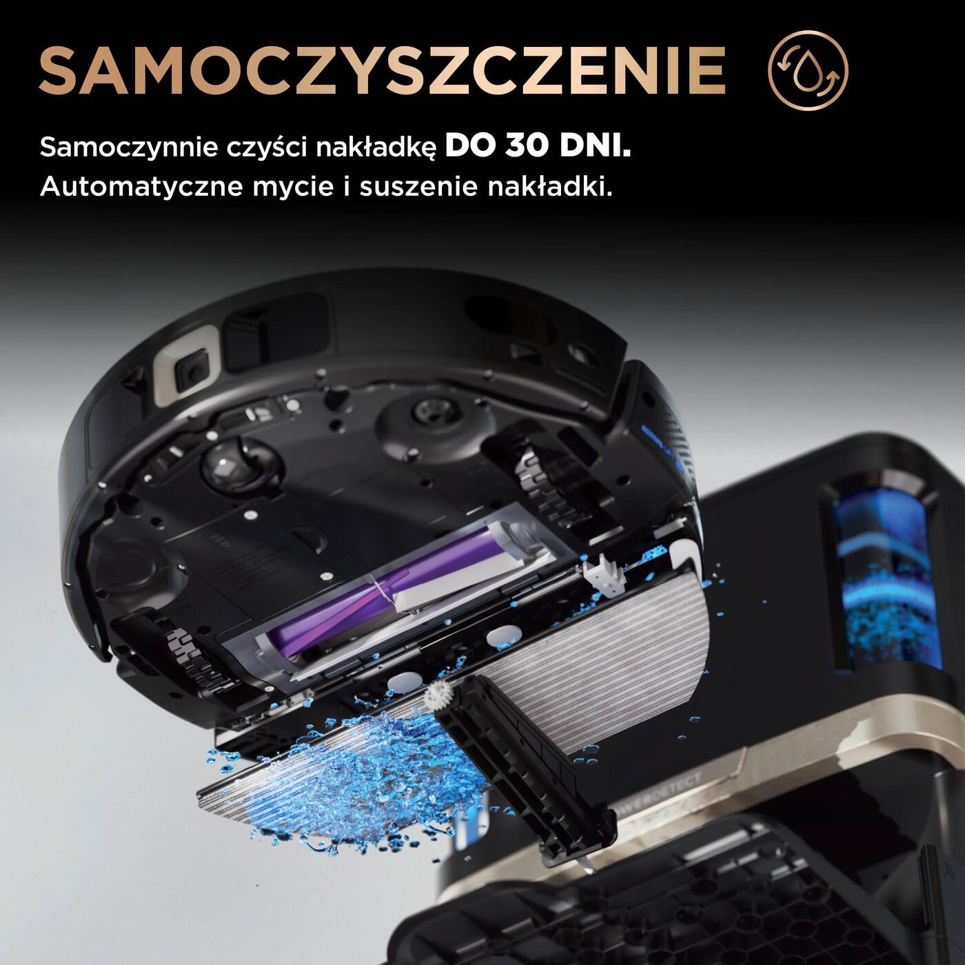 Shark PowerDetect Robot odkurzająco-mopujący 2 w 1, automatyczne opróżnianie, napełnianie i czyszczenie NeverTouch Pro (60 dni), 3D i LiDAR, NeverStuck, WiFi/aplikacja, czarny, RV2800ZEEU