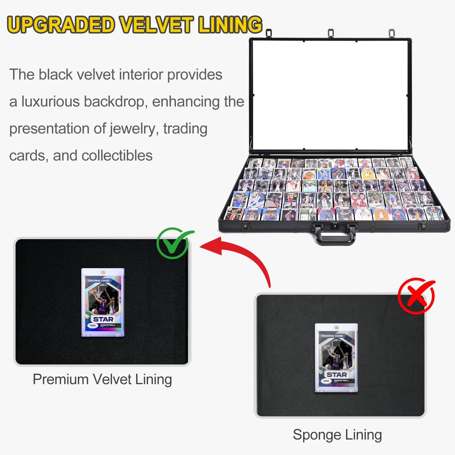 Amazon.com: CoJewe Card Show Display Case with Carry Bag34"x22" Card  Vendor Display case Large Aluminum Locking Tabletop Showcase for Trading,  Sports Cards, for TCG Cards & Collectibles Exhibitions, Black : Sports &