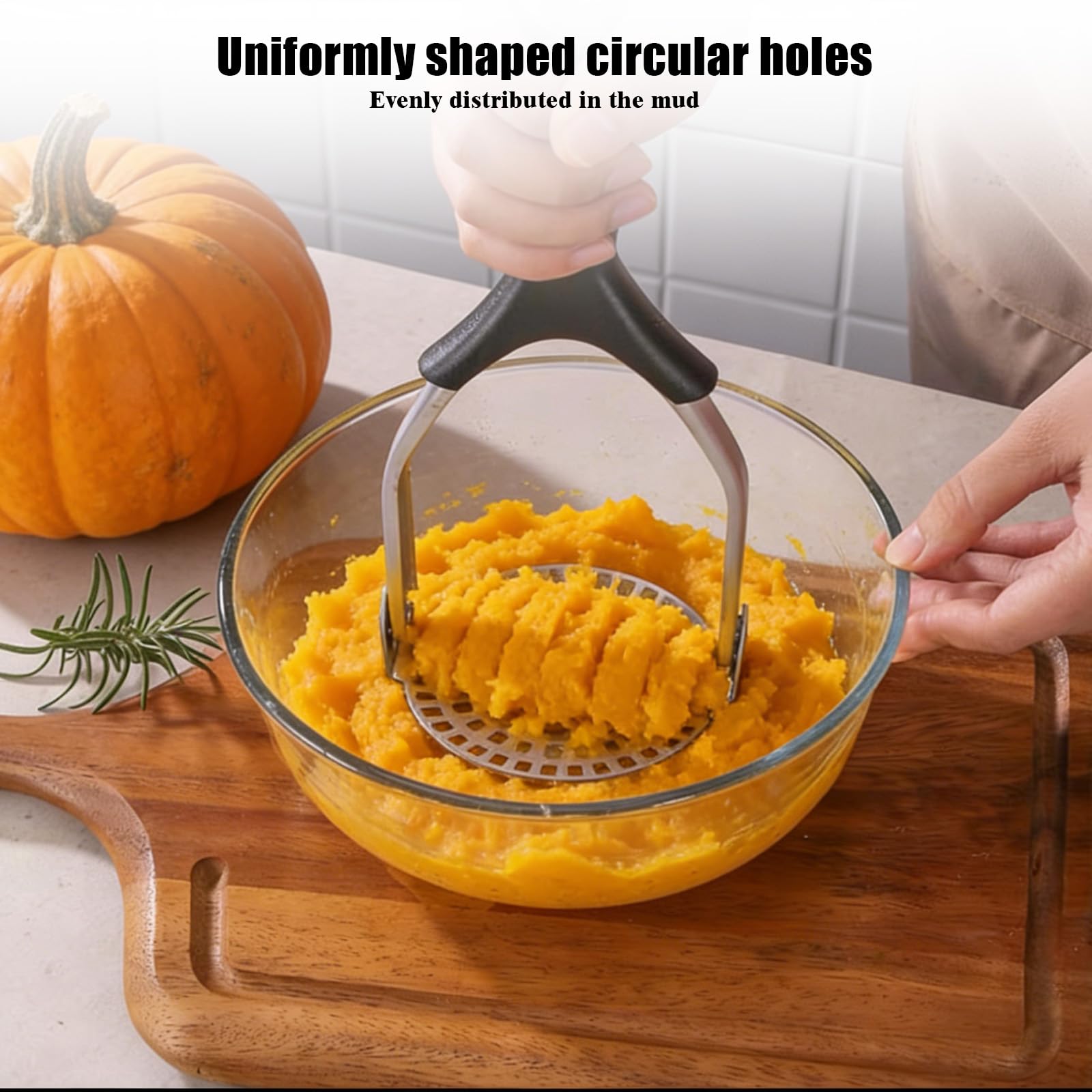 3 Pcs Machacador de Patatas, Acero Inoxidable Aplastador Patatas Cocidas, Manual Pasapures, Pasa Pures Cocina, Potato Masher con Cortador Ondulado para Aguacate, Frijoles, Carne, Verduras