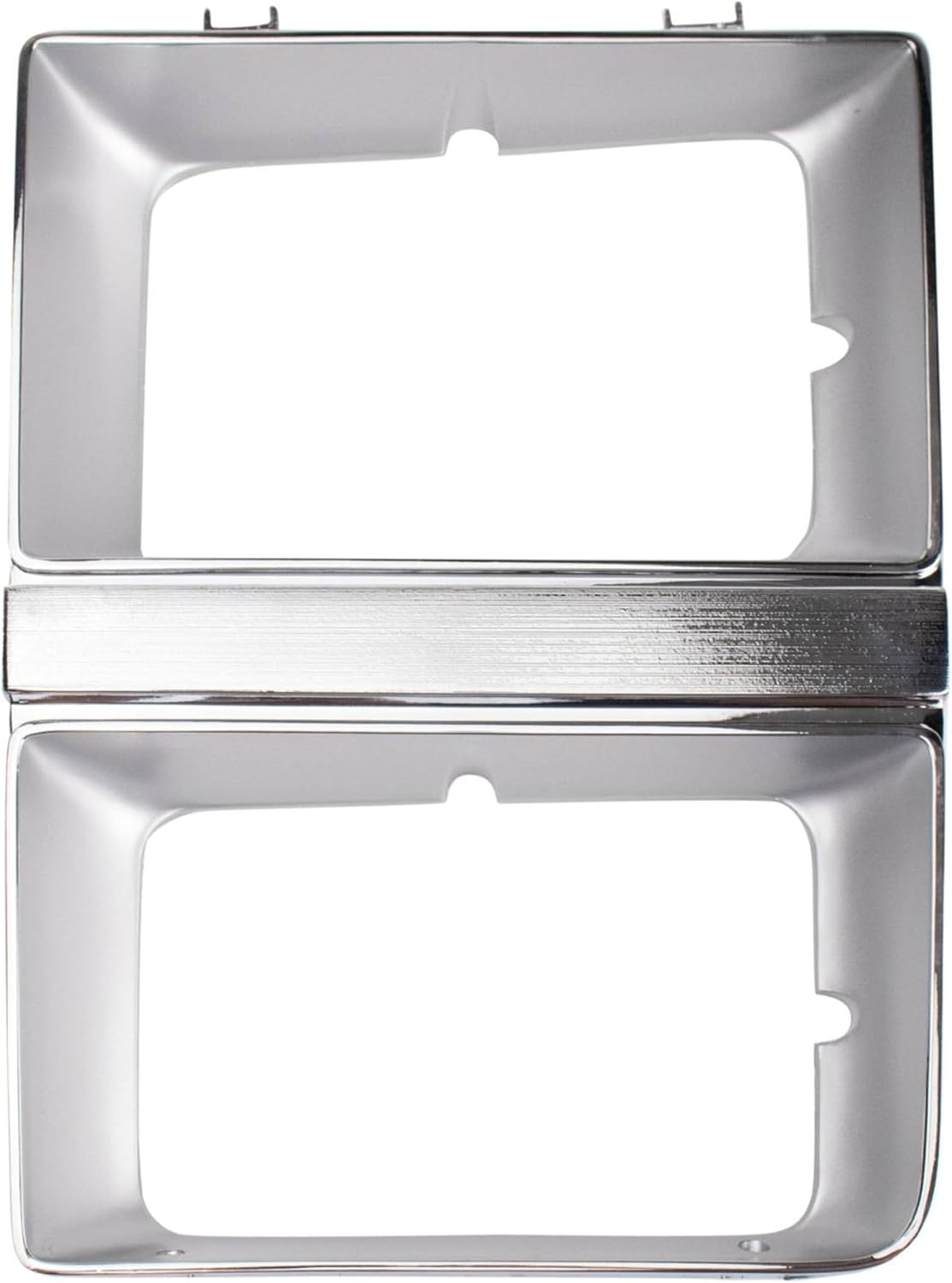 Front Driver Side HeadLight Bezel Grille, For 1979-1980 Chevy Blazer Fullsize, Suburban CK RV, GMC Jimmy, Suburban, Fullsize C/K, Without Sport, Silver Plastic, Dual Rectangle, GM2512106 14021353