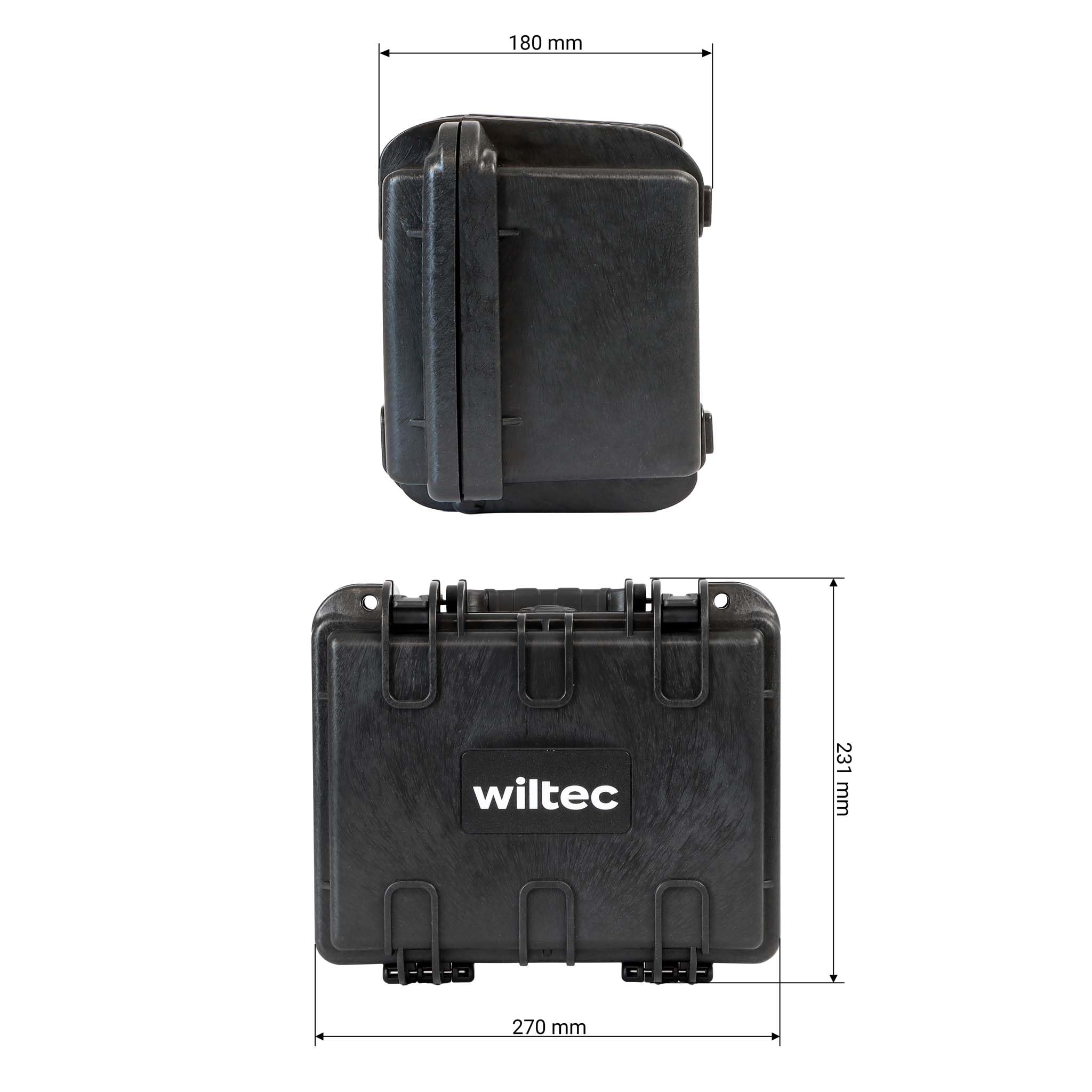 Wiltec Walizka uniwersalna 27 x 23,1 x 18 cm z pianką, wodoodporny kufer z PP i włókna szklanego do transportu sprzętu wrażliwego