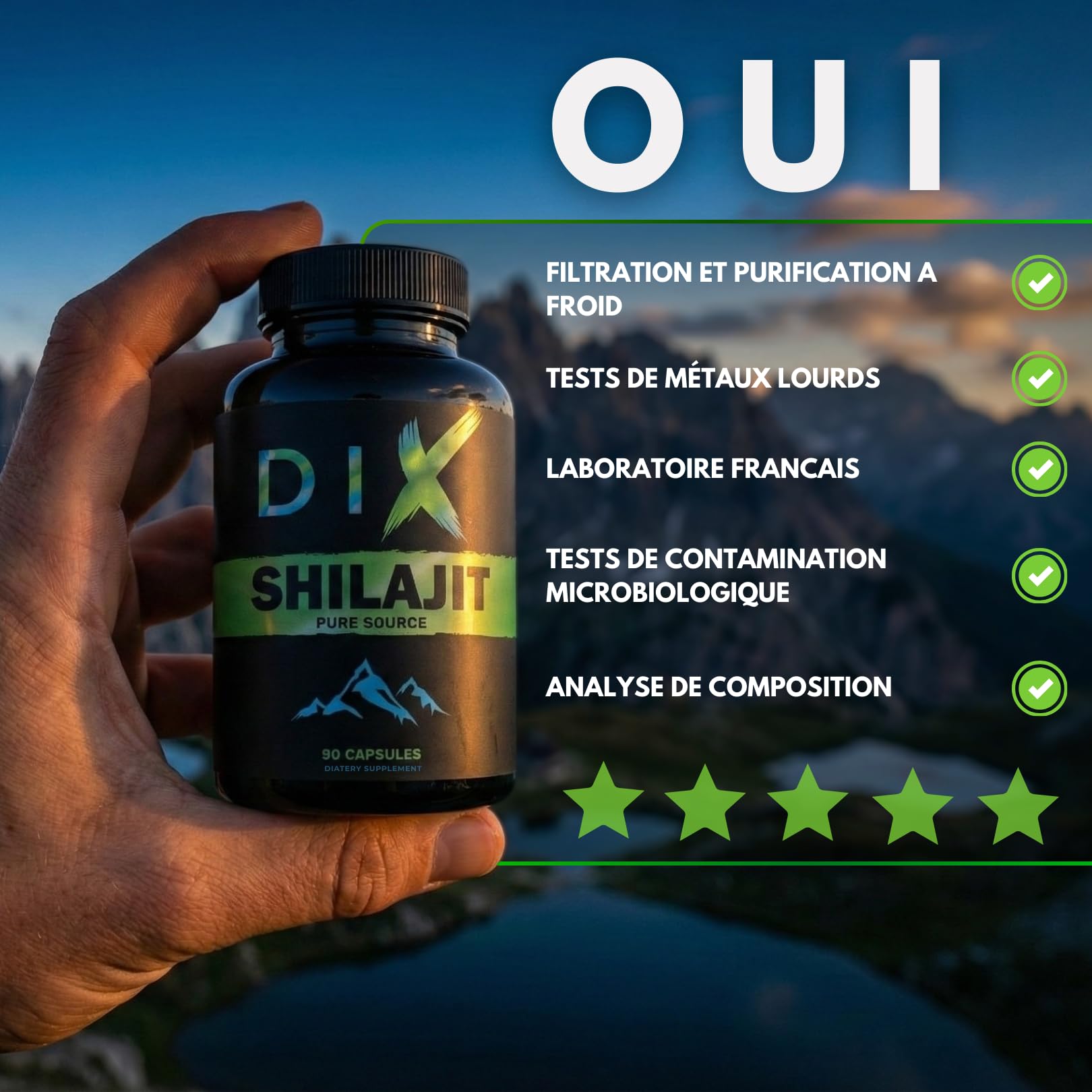 SHILAJIT Capsule D'Himalaya ✦ Haute Altitude ✦ Sans métaux lourds ✦ Sans contamination ✦ Riche en Oligo-élément ✦ Ratio 60:1 ✦ 100% naturel ✦ Sans Traitement Chimique ✦ Sans Gluten ✦