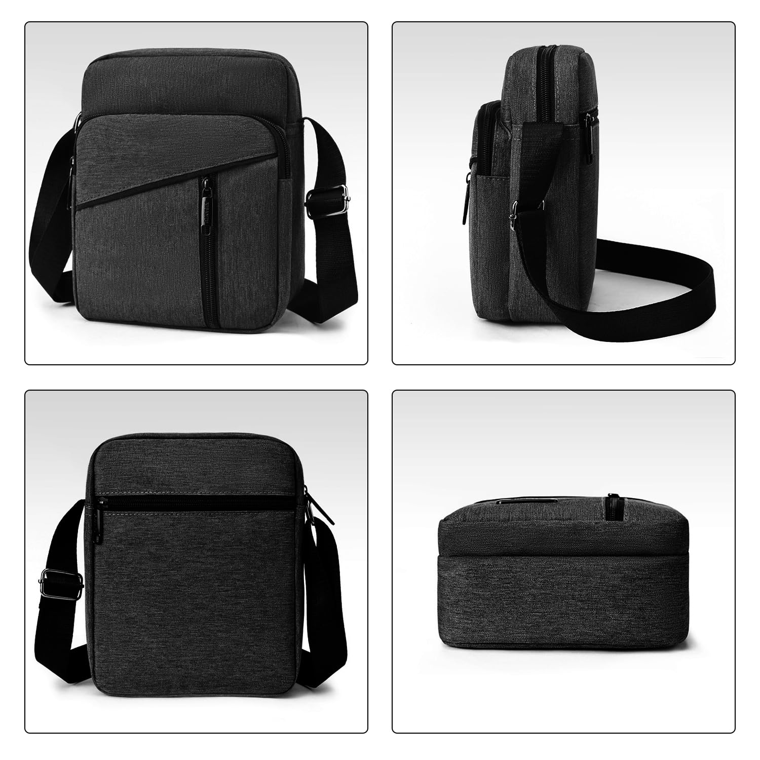 1 bolso de hombro para hombre, bolso de hombro de viaje, bolsa de pecho, bolsa de lona impermeable con correa de hombro ajustable, adecuada como bolsa de ocio para hombres y mujeres al aire