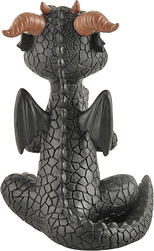 Miniatura 9 de JFSM INC. Dragón feliz negro orando meditación Zen Yoga Figurita Fantasía Decoración Coleccionable
