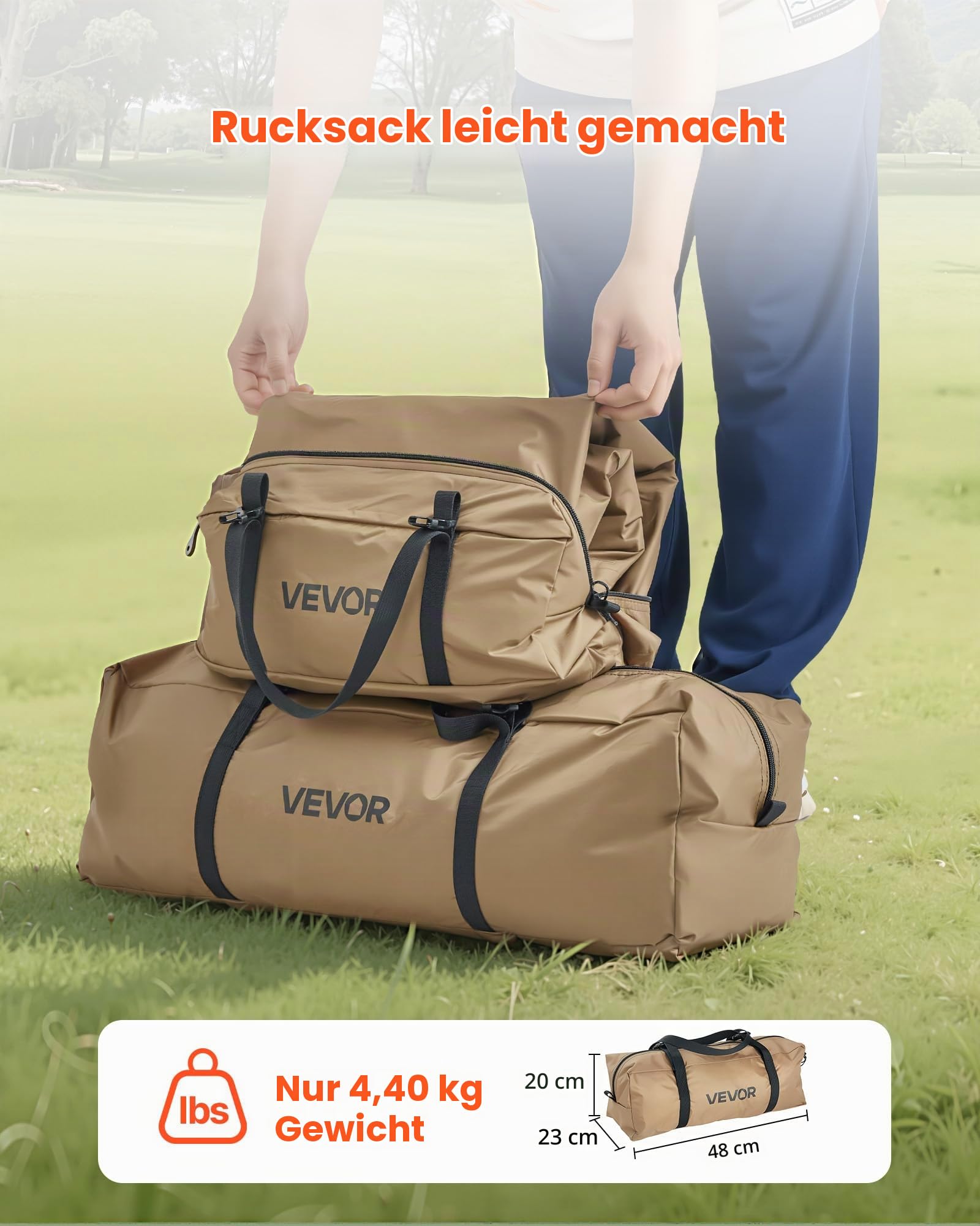VEVOR Campingzelt für 4 Personen, Tipi-Zelt mit Ofenanschluss & Innenzelt, tragbare Wintercampingzelte mit Schneefang, wasserdichte 4-Jahreszeiten-Schutzzelte zum Angeln & Rucksackreisen