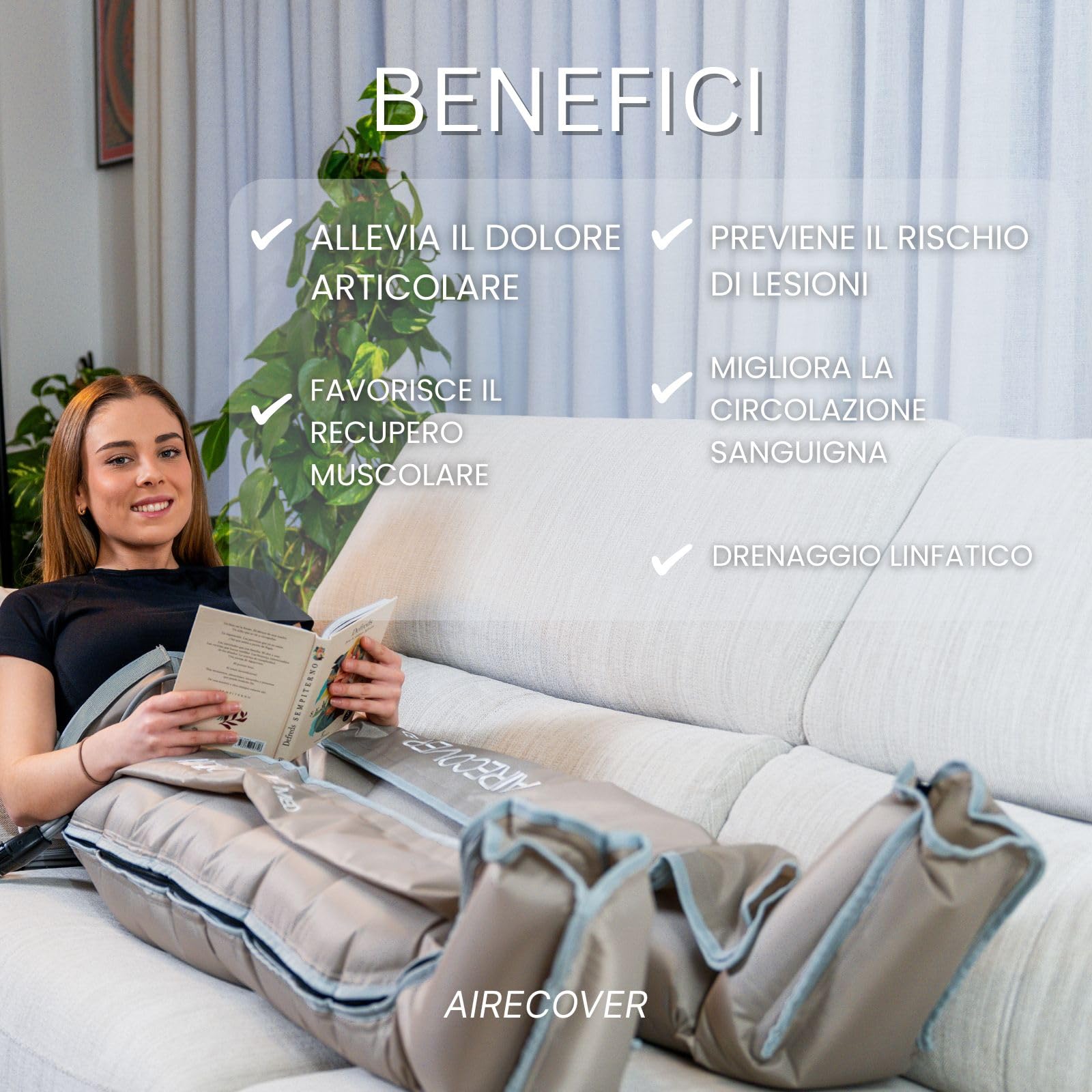 MED 6 Pantalone per Pressoterapia Professionale – 6 Camere d’Aria Sovrapposte, 30–250 mmHg, Drenaggio Linfatico Elettrico, Massaggio a Compressione per Gambe e Glutei, Recupero Muscolare e Cellulite