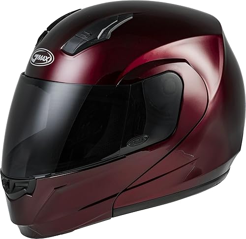 GMAX Casco modular MD-04 (rojo vino, grande) - Aprobado por FMVSS 218
