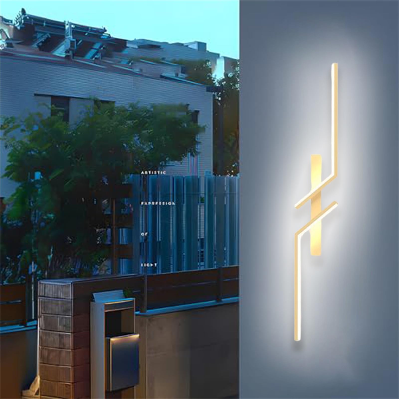 Lampe murale creative LED etanche IP65 applique moderne longue or 80cm - 8