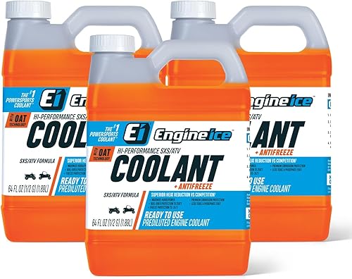 Engine Ice Refrigerante y anticongelante SXS/ATV de alto rendimiento, naranja, 0.5 galones, refrigeración óptima, sin fosfatos, listo para usar para