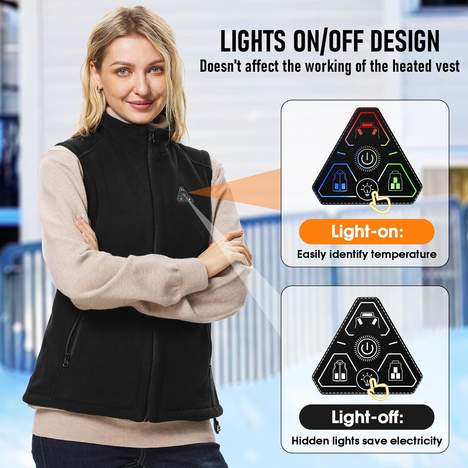 Heated Vest Women with Battery Pack, Lightweight Fleece Electric Heating Vest 8-Zones Warming for Winter 149℉ Max