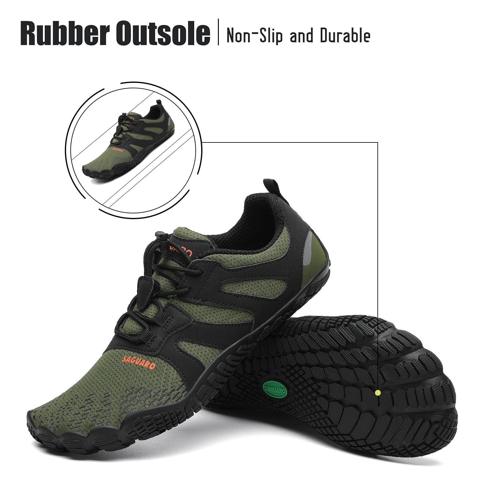 SAGUARO Minimaliste Barefoot Scarpe da Corsa Uomo Piedi Nudi Trail Running