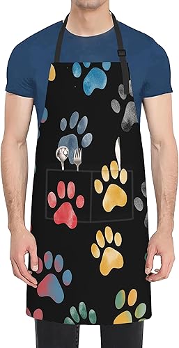 Miniatura 8 de Delantal con bolsillos para mujer, delantal de cocina ajustable para cocinar, barbacoa, chef, regalos para mamá, cumpleaños o vacaciones