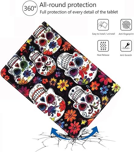 Miniatura 5 de FVAENDHIO Funda para Samsung Galaxy Tab A7 de 10.4 pulgadas 20222020 (SM-T500T503T505T507T509), funda protectora de piel, función de encendido y