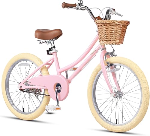 Petimini Bicicleta para niñas con cesta para niños de 2 a 12 años, bicicleta de 12, 14, 16, 18 y 20 pulgadas, con ruedas de entrenamiento de