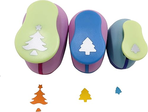 Worldoor Crafts - Juego de punzones de papel de 0.315 in, 0.591 in, 0.984 in, 3 unidades (árbol de Navidad) Worldoor Crafts - Juego de punzones de papel de 0.315 in, 0.591 in, 0.984 in, 3 unidades (árbol de Navidad)