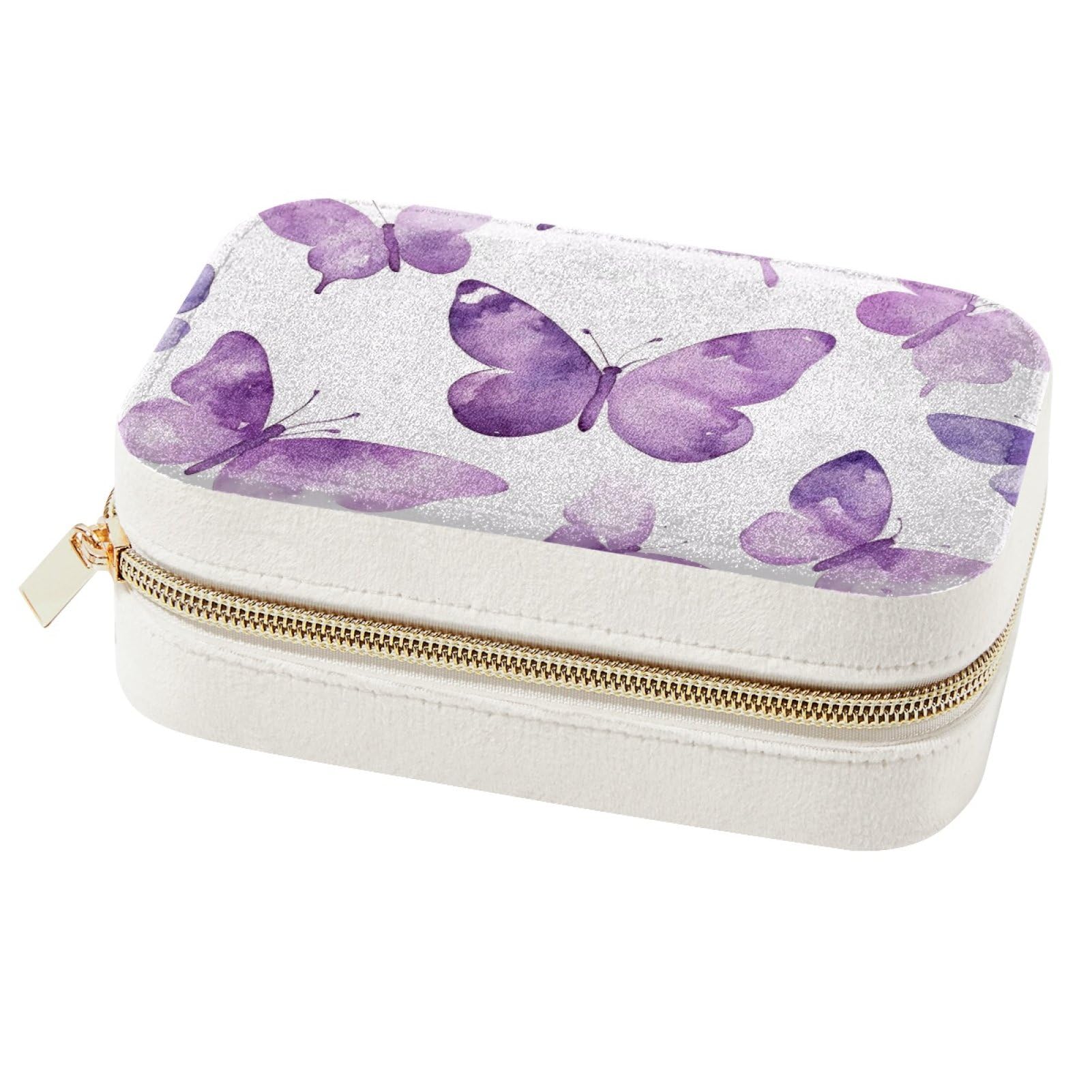 Boîte à bijoux pour voyage en forme de papillon violet, l'accessoire idéal de vos vacances