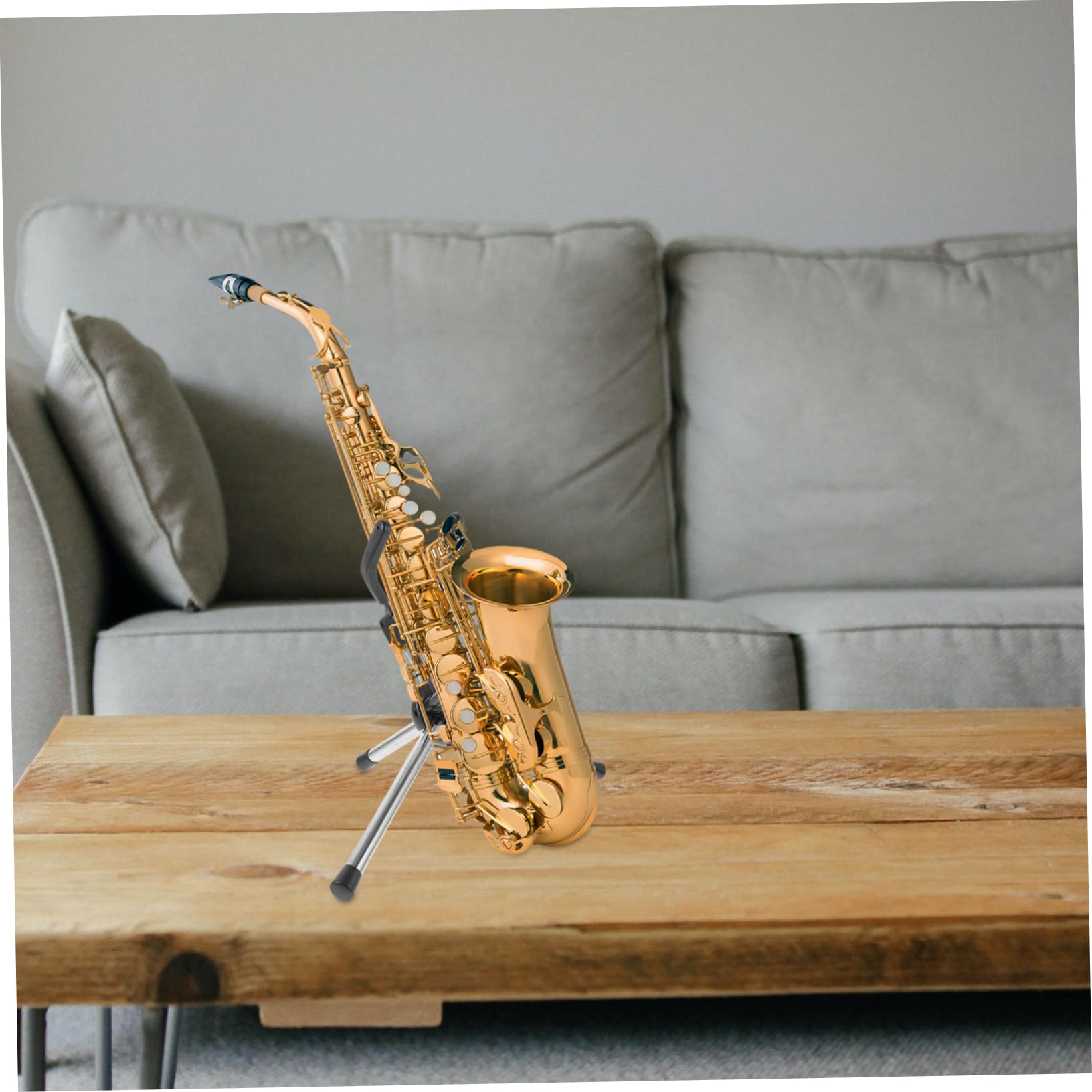 BESTonZON Multi-section Foldable Musical Instrument Stand Saxophone Holder Stand Small Footprint for Saxophone Bracket