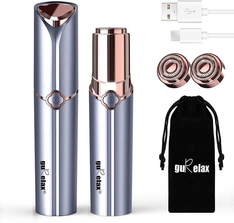 Barbeador elétrico facial gurelax com luz LED e 2 cabeças de reposição
