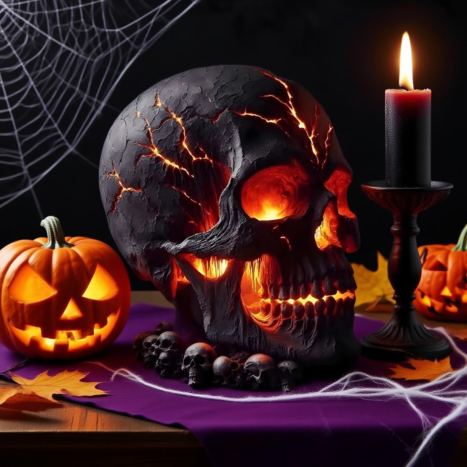 Lampa Gotycka Realistyczna Czaszka – Upiorne Dekoracyjne Światła Halloween