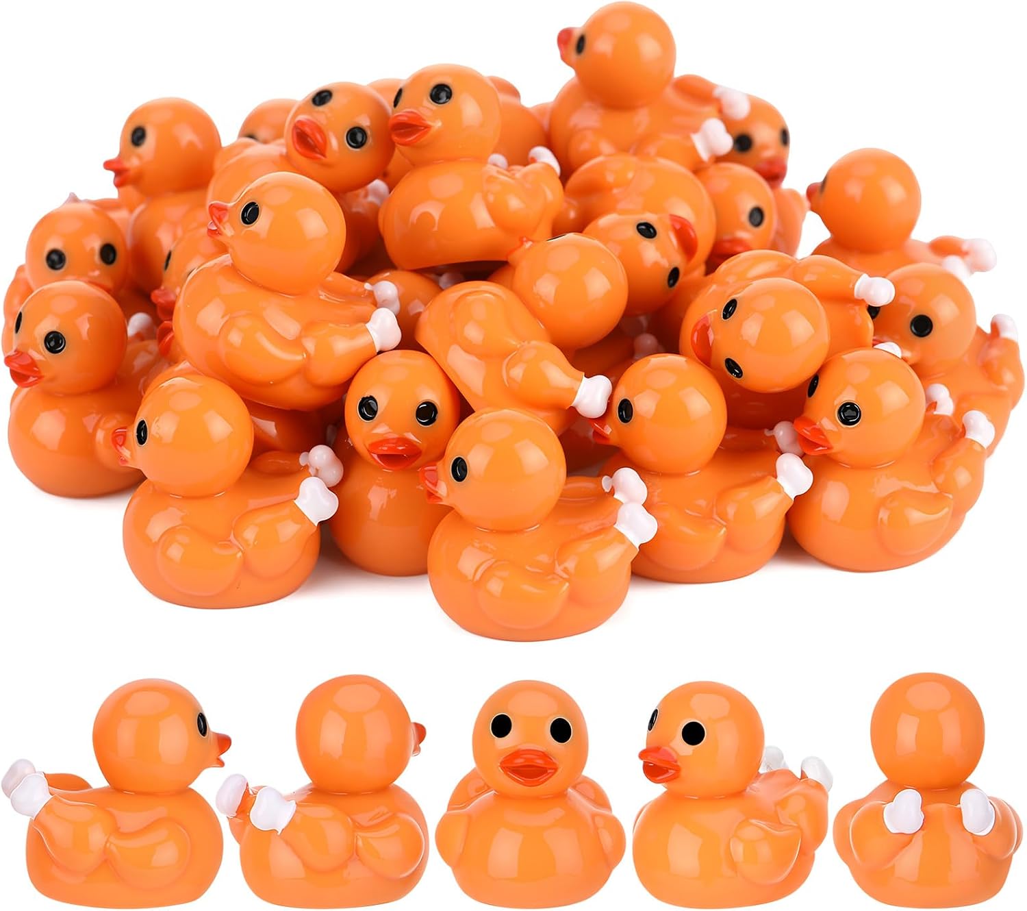 50 Pcs Thanksgiving Resin Ducks Dressed As Turkeys