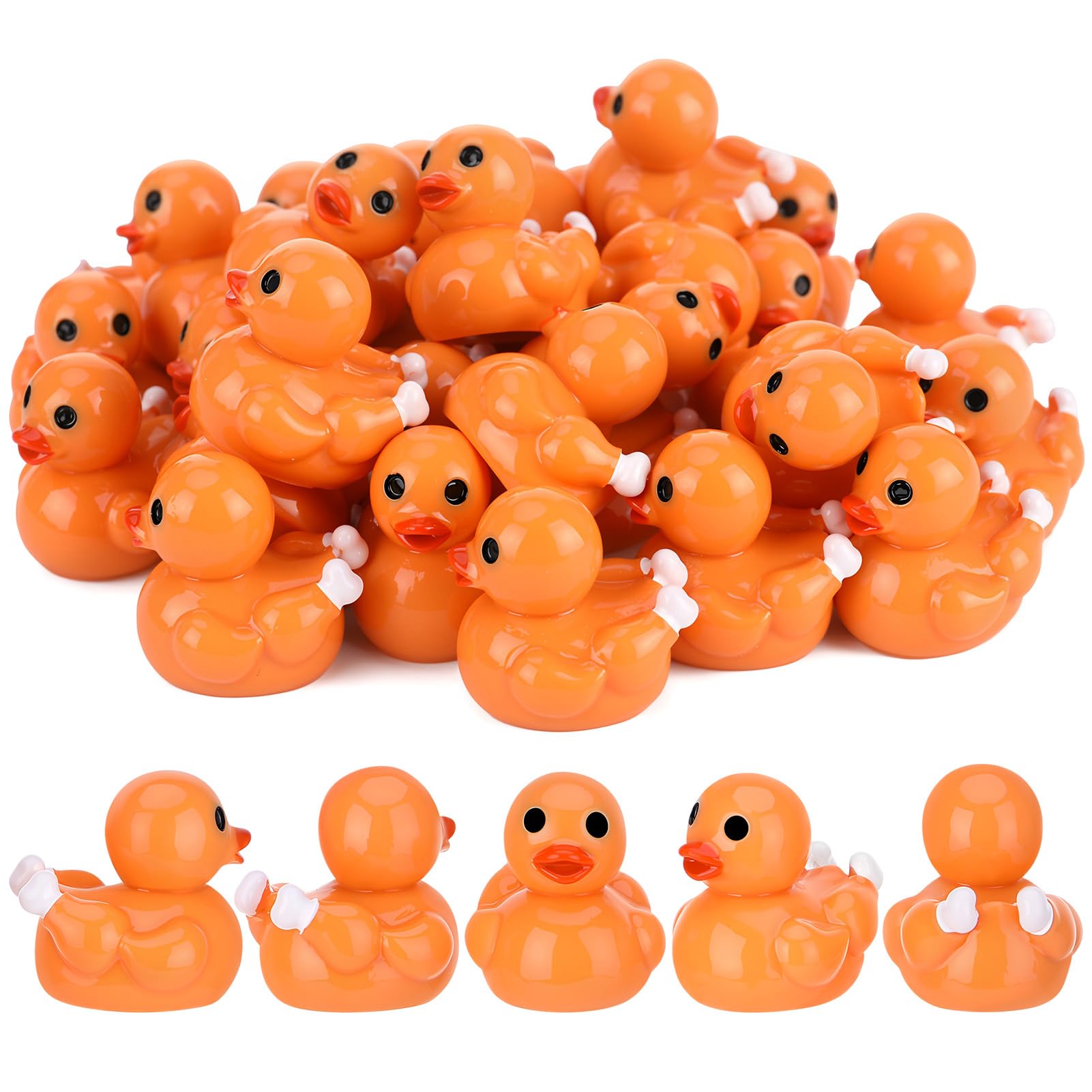 50 Pcs Thanksgiving Resin Ducks Dressed As Turkeys