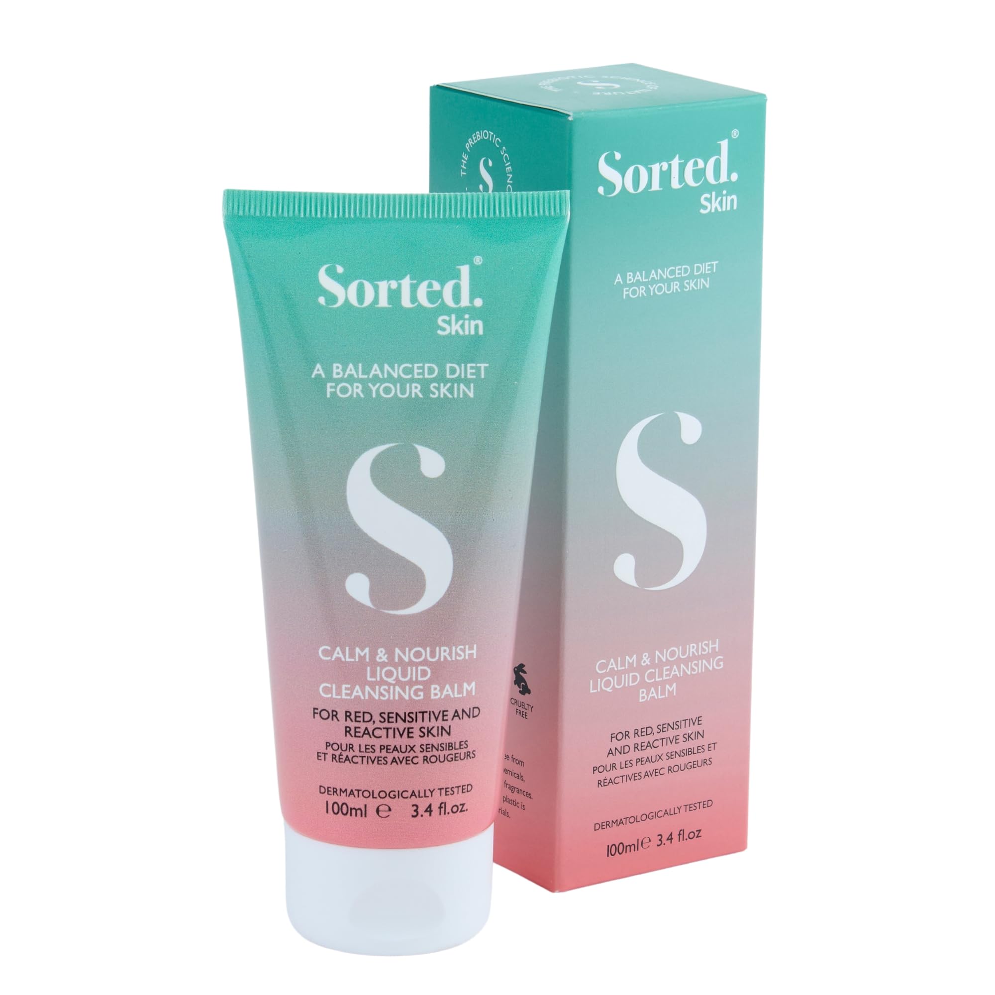 Sorted Skin Calm & Nourish Liquid Cleansing Balm – Oil-Based Makeup Remover for Sensitive, Red-Prone Skin – Gentle on Face & Eyes – Nourishing, Non-Greasy, Hydrating Cleanser for All Skin Types, 100ml
