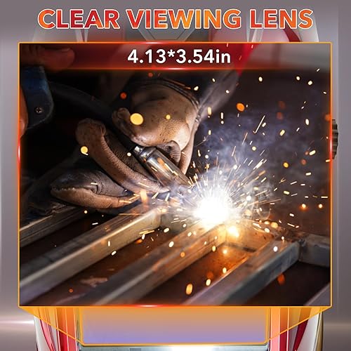 Miniatura 4 de Casco de soldadura con pantalla de visión grande, color verdadero, alimentado por energía solar, oscurecimiento automático, capucha de soldadura