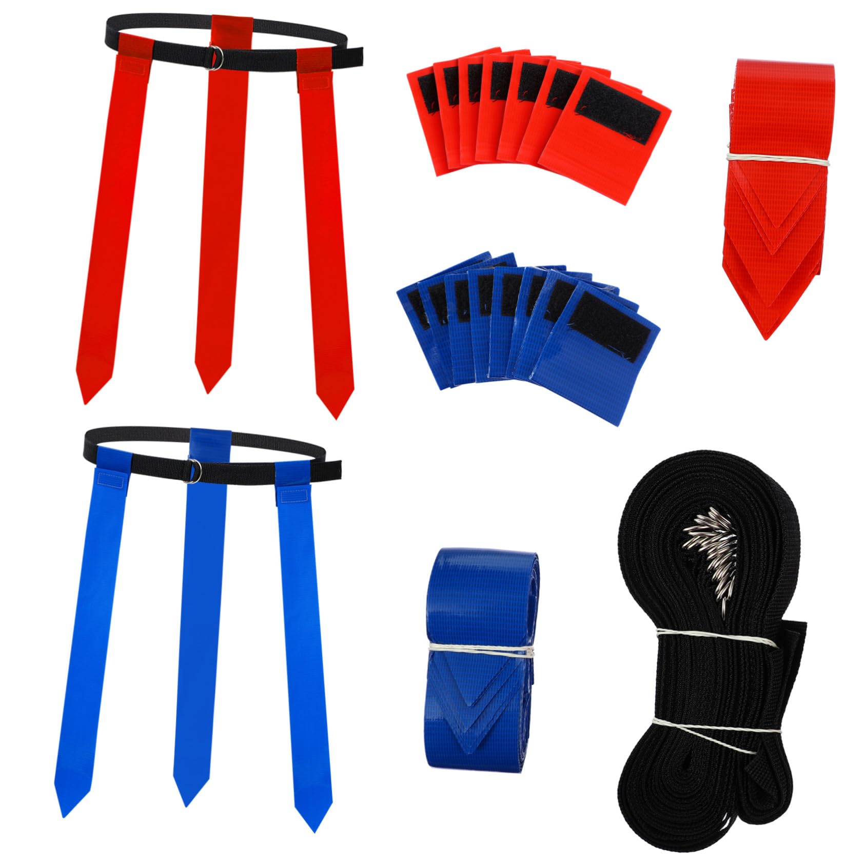 SUPVOX 10pezzi Bandiere da Calcio per Giovani e Adulti Kit di Bandiere e Cinture da Allenamento Accessori per Gioco e Partita di Calcio Regolabili e Colorate per Squadre e Giocatori