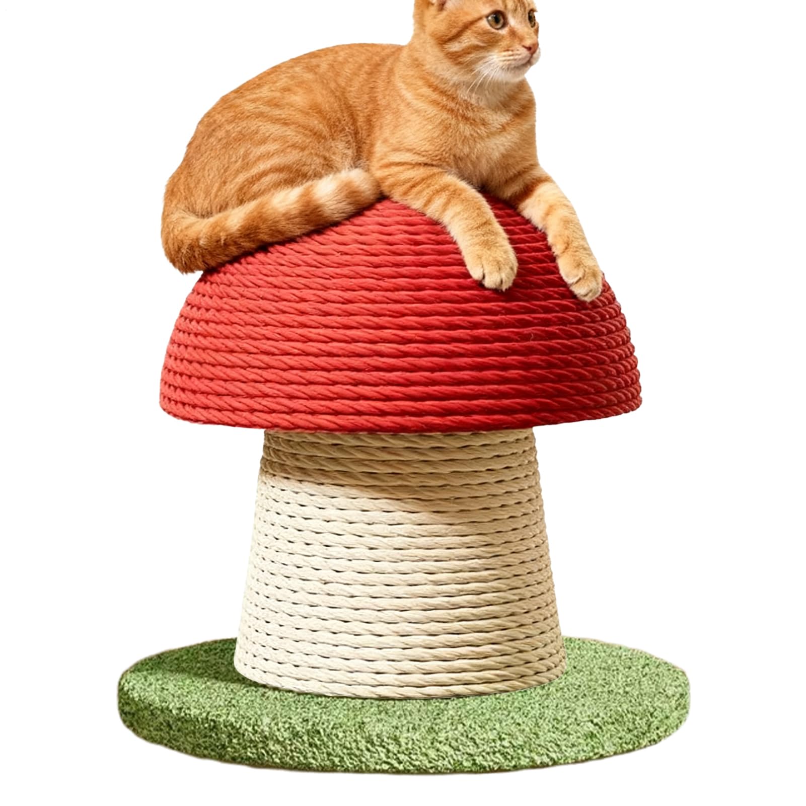 Cat Climbing Scratcher | Mushroom-Shaped Tower - Vertical Play Post | for Kitten Stretching Relaxing Exercise Training Entertainment Indoor Outdoor Bedroom Living Room