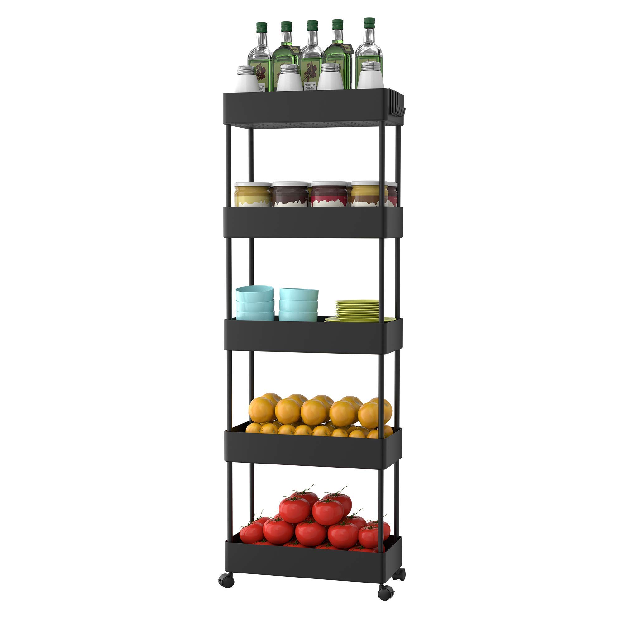 Buy SOGA Life 5 Tier Slide Out Storage cart for Kitchen Slim Rolling