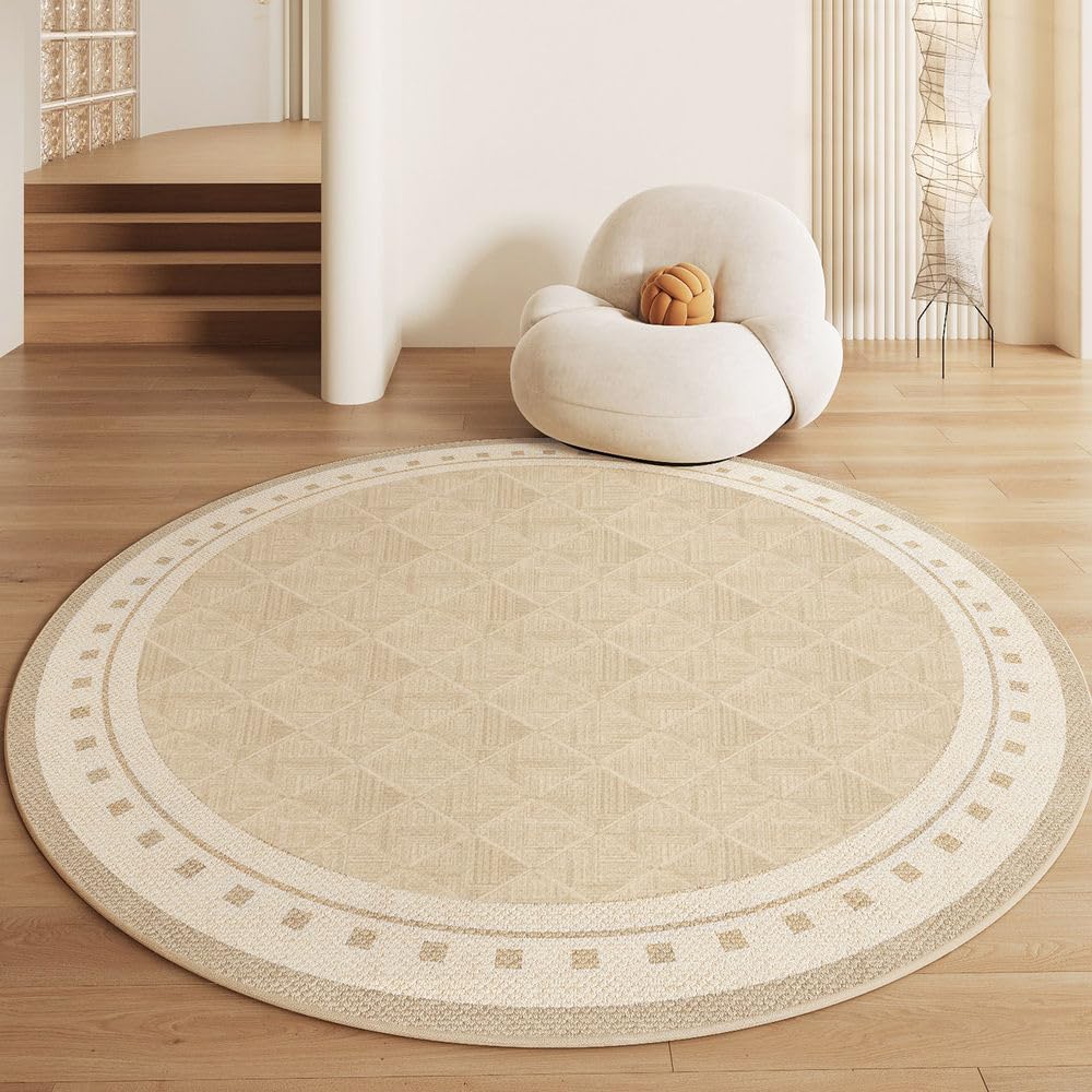 Tapis rond lavable solution sol froid et entretien facile salon ou chambre