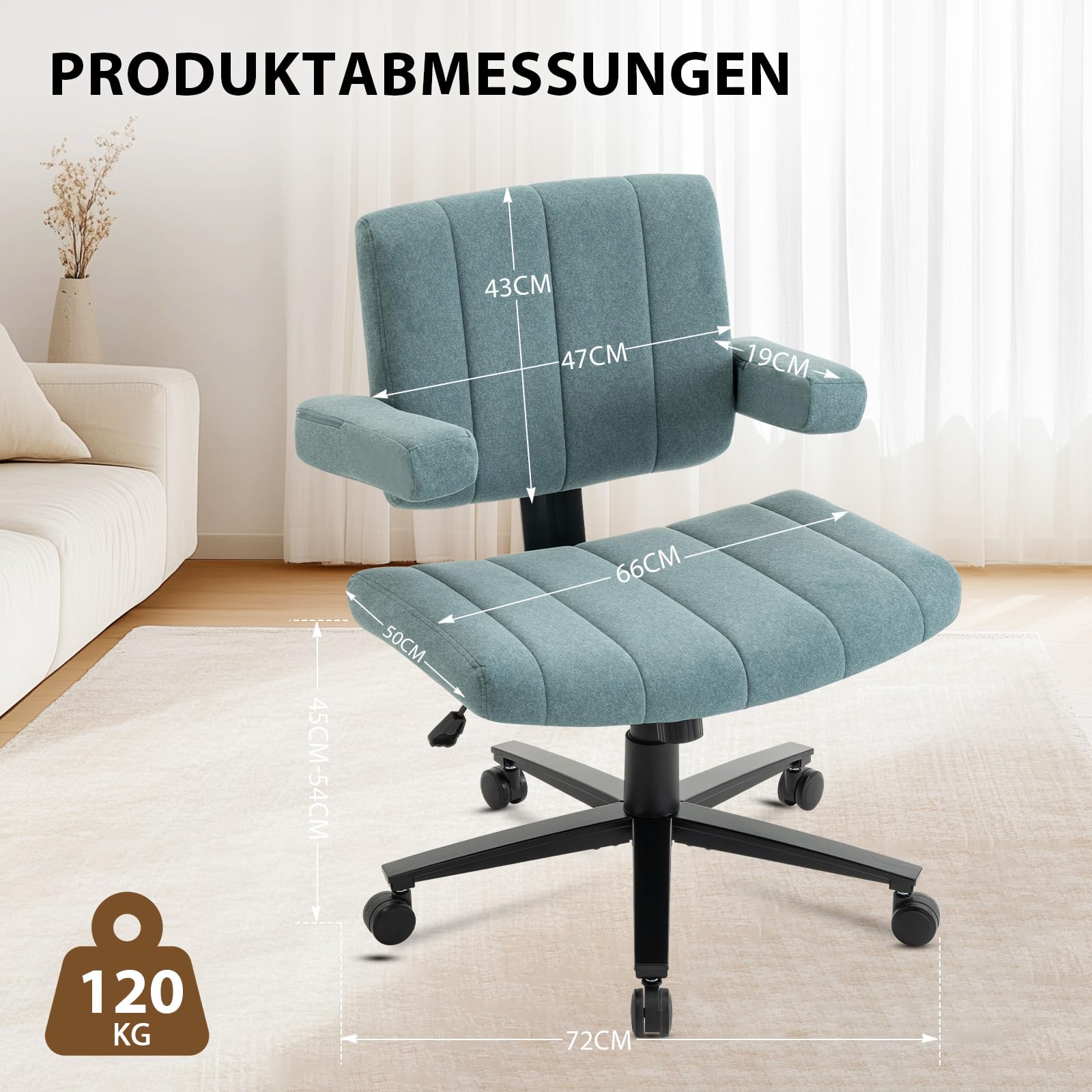 Vigosit Reposabrazos ajustable para silla de oficina (azul)