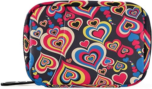Miniatura 1 de Naanle Pastillero de corazones para 7 días, bolsa organizadora de píldoras de viaje con cremallera, estuche semanal portátil, bolsa de píldoras de